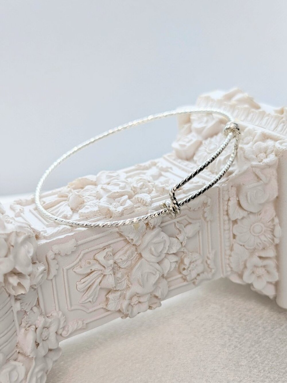 NEW Sterling Silver Diamond-cut Flexible Wrist Bracelet